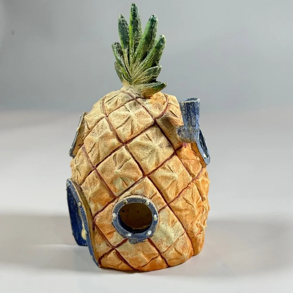 VTG Viacom SpongeBob Pineapple House Aquarium Ornament OS Yellow 2006 Decor Hide